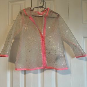 GAP pink glitter raincoat